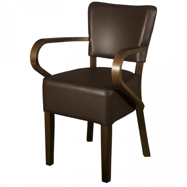 Belmont Brown Faux Leather Arm Chair
