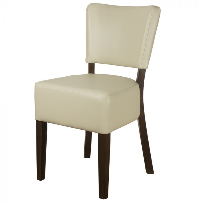 Belmont Cream Faux Leather Side Chair, Mayfair Restaurant Chairs