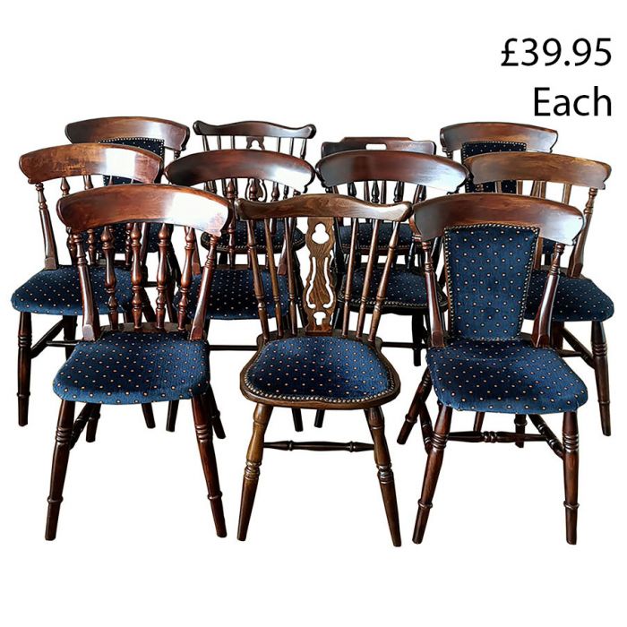 Bundle Of 11 Pub Style Blue Chairs