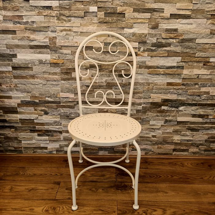 White Painted metal decorative chair Mayfair Furniture