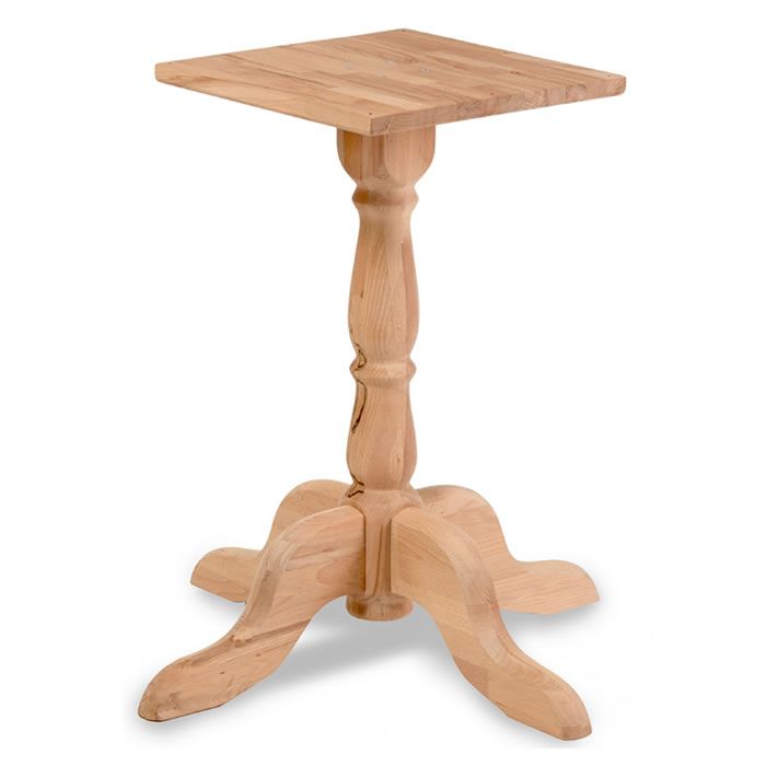 Unfinished wood table shop base