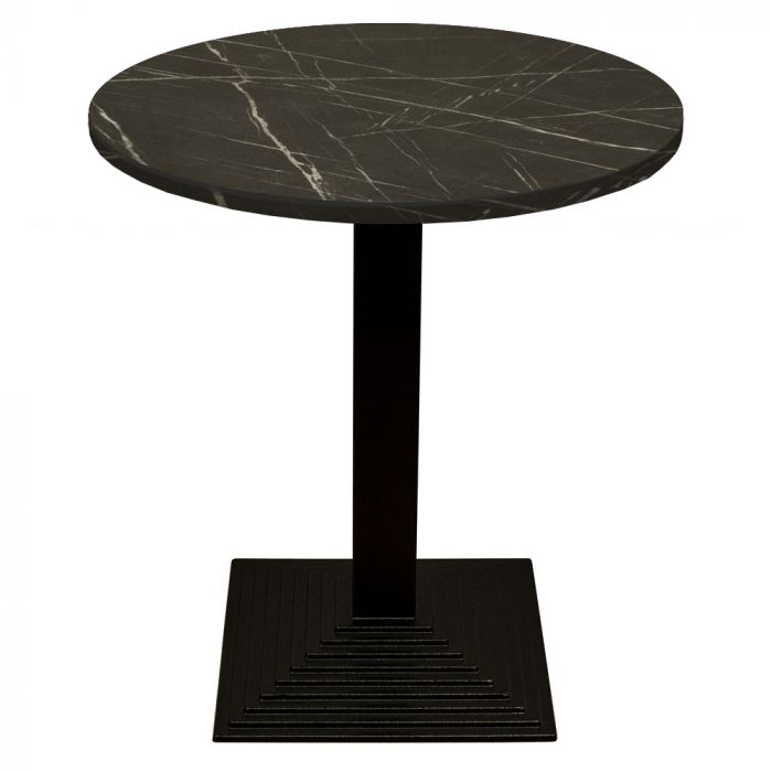 Black Marble Complete Step Square Table Mayfair Furniture