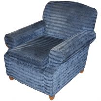 Blue Striped Upholstery Tub Chair