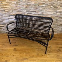 Black Outdoor Metal Bench 