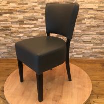USED Belmont Grey Faux Leather Restaurant Chair with Dark Legs
