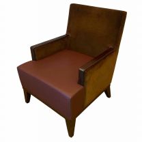 Large Brown Armchair With Wine Seat