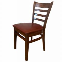 Walnut Ladder Back with Wine Seat Pad