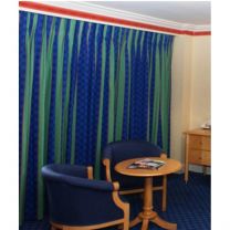 Blue And Green Black Outlined Contract Curtains