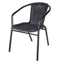 Black wicker armchair