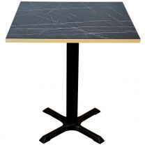 Black Marble Matt Gold Edge Complete Samson Square Table