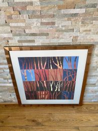 Ex Hotel Large Gold Framed Abstract Picture.