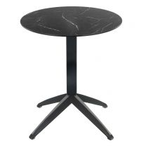 Black Marble Table with Braga Flip-top Base - Outdoor