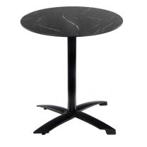 Black Marble Table with Black Alu Flip-top Base - Outdoor