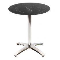 Black Marble Table with Aluminium Base - Outdoor
