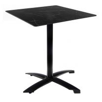 Black Marble Table with Black Alu Flip-top Base - Outdoor