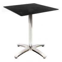 Black Marble Table with Aluminium Base - Outdoor