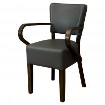 Belmont Grey Faux Leather Arm Chair