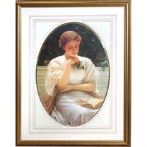 Gold Framed Woman Reading Picture