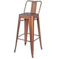 Eiffel High Stool with Back - Vintage Copper