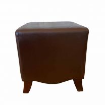 Brown Leather Foot Rest Stool