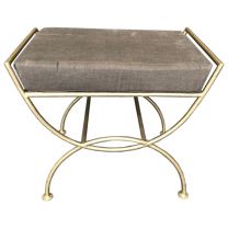 Gold Painted Metal Low Stool