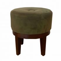 Low Suede Dark Green Stool