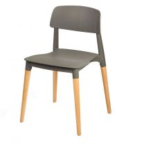Luna Stacking Side Chair (Grey/Nat Beech)