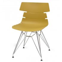 Hoxton Side Chair - N Frame (Mustard/Chrome)