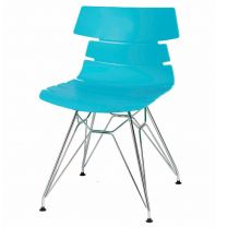 Hoxton Side Chair - N Frame (Turquoise/Chrome)