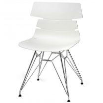 Hoxton Side Chair - N Frame (White/Chrome)