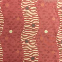 Used Curtain Pair Red Modern Wavey Decorative Pattern