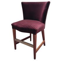 Dark red large upholstered stool