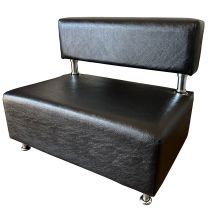 Black Leather Lounge Bench