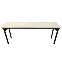 6ft x 1ft6" Trestle Table with Flock Top and Folding Legs. For use with Table Cloths