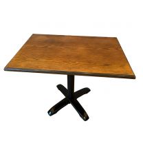 Rectangle Table With Black Metal Crucifix Base