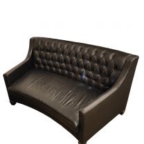 Leather curved chesterfield couch