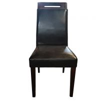 Leather side chair black