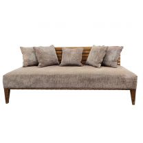 Cream couch with curved back rest