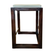 Cream leather stool