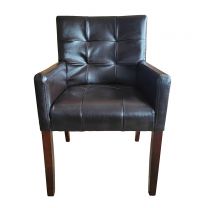 Square leather chair - Black