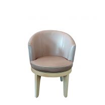 Noble Russell Pastel coral Leather/Cream material bespoke chair