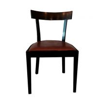Italian Belliani Oak Chair with Faux Leather Seat