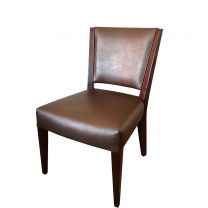 Brown Padded back side chair