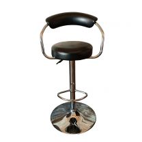 Black Leather Stool With Foot Stand
