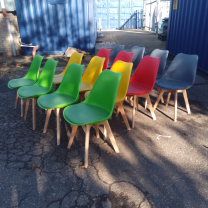 Bundle Of 14 Colourful Plastic Side Chairs