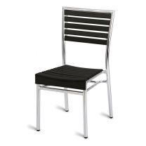 Paphos Outdoor Slatted Side Chair Dark
