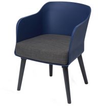 Poppy Tub Chair Blue Tub with Black Legs