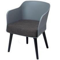 Poppy Tub Chair (Grey/Beech Legs Polished Black)
