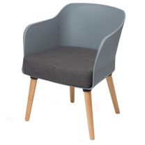 Poppy Tub Chair (Grey/Beech Legs Polished Natural)