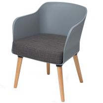 Poppy Tub Chair (Grey/Beech Legs RAW)